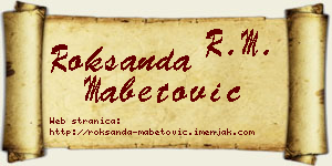Roksanda Mabetović vizit kartica
